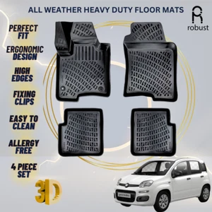 Floor Mats Liners For Fiat Panda 2011-2023 All Weather Heavy Duty 3D Car Rugs - Picture 1 of 9