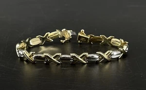 14KT Yellow & White Gold Two-Tone Bracelet – Approx. 7.5" - 14.41g - Picture 1 of 11