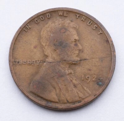 1924 1c Lamination ERROR Lincoln Wheat Penny - 1 cent - Image 1 of 2