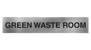 Green Waste Room(Statutory Garbage & Utility) Brushed Aluminium UV Printed - Picture 1 of 1