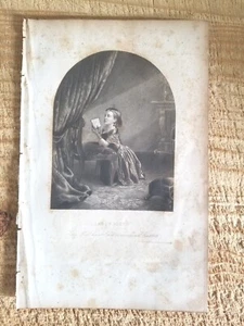 EARLY PIETY.VTG 1855 10.2" x 6.5" STEEL ENGRAVING PRINT - Picture 1 of 2