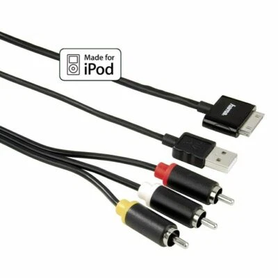 Hama AV-Cable 30-Pin Cinch USB Dock-Connector TV for Apple iPod Nano Touch MFI - Image 1 of 2