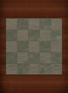 Green Transitional Hand Hooked Checkered Squares Grid Area Rug Checked DV15 - Picture 1 of 12
