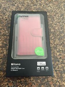 SaFPWR iPhone 4 4S Milano Rechargeable Smart Battery Folio Case RED