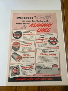 Pubblicità Pesca Ashaway Lines Vintage 1957 Più Divertente - Foto 1 di 1