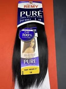 Extensión de tejido de cabello humano puro de la Vía Láctea Yaky_8"_#1B - Imagen 1 de 4