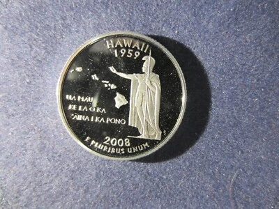 2008-S HAWAII Silver Quarter DEEP CAMEO MIRROR PROOF Upper Grading Range - Image 1 of 3