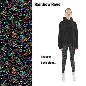Rainbow Rave Pumpkins Leggings with Pockets - Foto 1 di 8