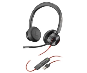 Poly Stereo-Headset Blackwire 8225 USB-A Anschluss Active Noise Cancelli Schwarz - Afbeelding 1 van 2