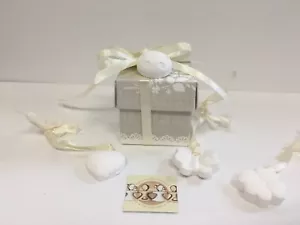 PAKET BOX HOCHZEIT KOMMUNION KONFIRMATION KONFETTI TÜLL TASCHE BAND - Bild 1 von 5