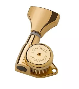 New Hipshot Gold Grip-Lock 23mm Locking Guitar Tuning Machines bass side - Imagen 1 de 1
