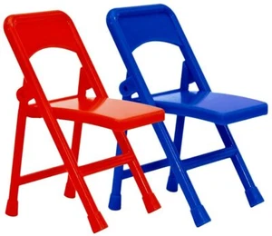 1 Red & 1 Blue Folding Chairs for WWE & AEW Wrestling Action Figures - Picture 1 of 1