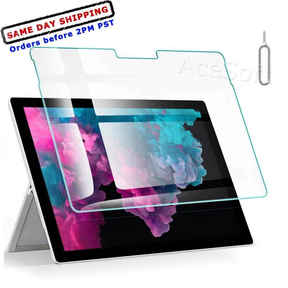 Portable Tempered Glass Screen Protector Film for Microsoft Surface Pro 5 Tablet - Image 1 of 1
