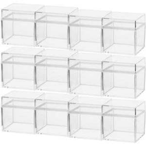 12 Pcs Square Storage Box Baby Organizer Wedding Candy Case with Lid - Picture 1 of 12