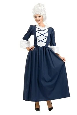 Disfraz Colonial Dama Martha Washington Azul Elegante Halloween De Lujo Adulto Foto 1 de 2