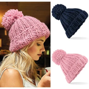 Oversized Handgestrickte Beanie Unisex Mütze Winter Essential Süß Old Style - Bild 1 von 8