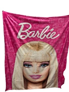 Barbie Kids Girl's 46'' x 60'' Soft Plush Pink Coral Fleece Throw Blanket - Picture 1 of 1