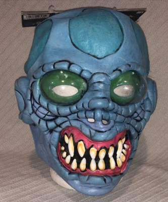 PARTY KING Rubber Light-Up Creepy Monster Blue Mask Halloween Costume M1081LU - Image 1 of 4