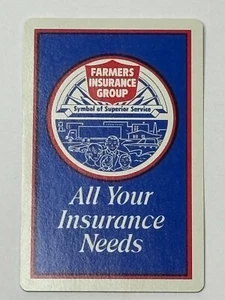 Vintage FARMERS INSURANCE GROUP Advertising Single Swap Playing Cards PC95 - Picture 1 of 2