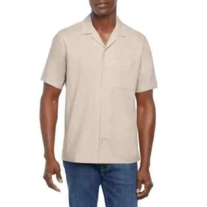 Gap Men's Short Sleeve Button-Up Linen Shirt Size XXL Khaki - Picture 1 of 6