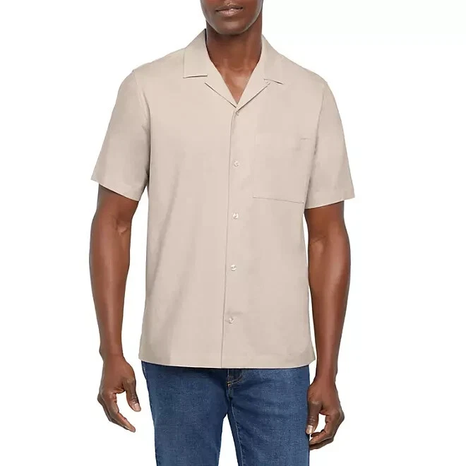 Gap Men's Short Sleeve Button-Up Linen Shirt Size XXL Khaki