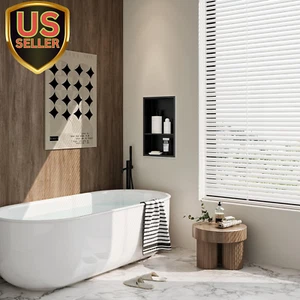 Stainless Steel Shower Niche 18" X 12", No Tile Needed Wall Niche Double Shel... - Picture 1 of 8