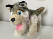 Kipmik Alaskan Husky Sled Dog With Harness Blue Eyes Realistic Animal Plush Toy