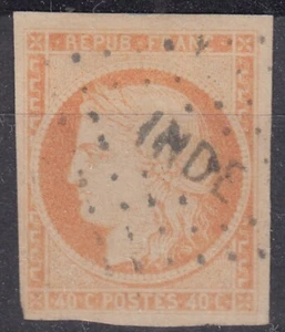 TIMBRE COLONIES GENERALES CERES N° 13 OBLITERATION LOSANGE INDE - COTE 330 € - Picture 1 of 2