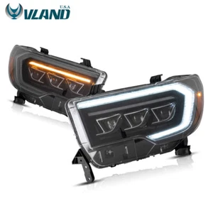 For 07-13 Toyota 08-17 Sequoia TRD Signal Full LED Headlights w/Sequential+Bulbs - Picture 1 of 10
