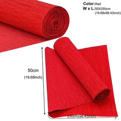 250*50cm Crinkled Paper Roll Colored Origami Paper Craft DIY Flowers Decoration - Image 1 of 4