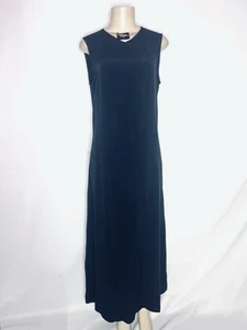 VINTAGE EVAN PICONE NAVY BLUE SLEEVELESS 100% SILK MIDI LENGTH DRESS SZ 8 - Picture 1 of 3