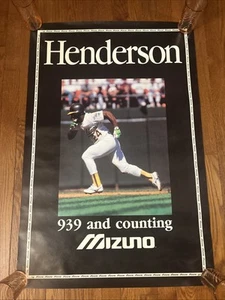 Rickey Henderson 939 And Counting MIZUNO BASEBALL POSTER MLB OAKLAND ATHLETICS - Bild 1 von 6