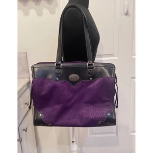 Reba McEntire lila Gobelin schwarze Borte Tasche Western 18x14x6 PrelovedÄlter - Bild 1 von 10