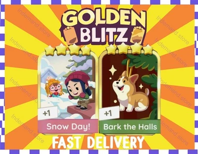 ✅ONLINE NOW🔥GOLDEN BLITZ  ⭐⭐⭐⭐⭐⭐ Snow Day & Bark The Halls Sticker - Image 1 of 4