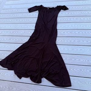 Ashely Stewart Maxi Dress Black 14/16 Peasant Full Length Elbow Length Sleeve - Picture 1 of 7