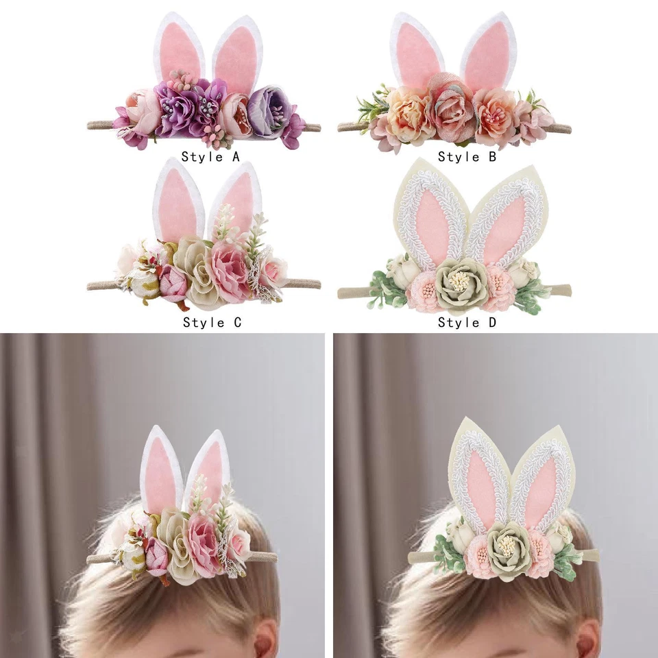 Diadema elástica orejas de conejo animal decoración foto utilería niños para niños Foto 1 de 1