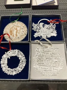 4er Set Opelle Corning Glas Weihnachtsszene Ornamente SUPER SELTEN!!!! VINTAGE - Bild 1 von 14