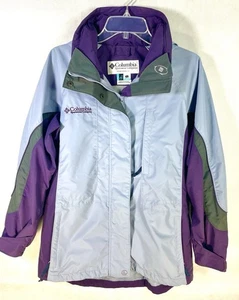 Columbia Core Interchange Women's Blue Full Zip Hooded Jacket Small Vintage - Picture 1 of 11
