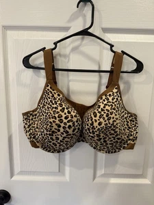Reggiseno Cacique liscio leggermente foderato completo stampa leopardata 44DDD - Foto 1 di 5