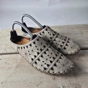 Spring Step Fusaro Geo Perforated Leather Comfort Loafer Shoe Gray Size 39/8.5 - Picture 1 of 9