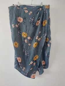 Midi Skirt Size 18 Multicoloured Holiday Floral Hippie Asymetrical Wrap Boho - Picture 1 of 8