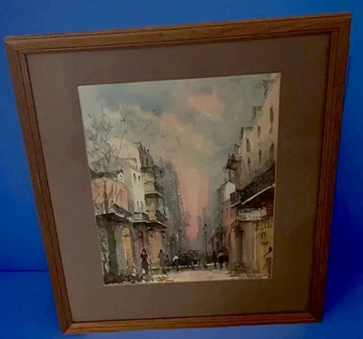 Nestor Fruge Watercolor Painting, Royal St. New Orleans, Court Of Two Sisters - Image 1 of 4
