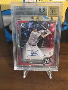 2022 Trey Sweeney 1st Bowman Chrome Auto Red 1/5 BGS 8.5/10 Tigers  - Picture 1 of 2