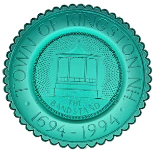 Kingston NH Bandstand Nuevo Hamphire Coleccionable Decoración Pairpoint Vidrio Taza Plato - Imagen 1 de 8