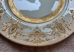 ROYAL WORCESTER GOLD ENCRUSTED 10.5" CABINET PLATES (6) c.1932 OVINGTON BROTHERS - Picture 1 of 18
