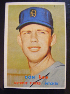 DON LEE RC 1957 Topps TIGERS baseball card #379 ARIZONA WILDCATS GLOBE AZ vg