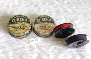 1930s Vintage Improved Eureka Typewriter Ribbon Tin Box Unused USA 2Pcs TIN85 - Picture 1 of 6