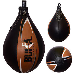 BUKA™  Leather Speed Ball Training Punching Speed Bag Boxing MMA Pear Punch Bag 
