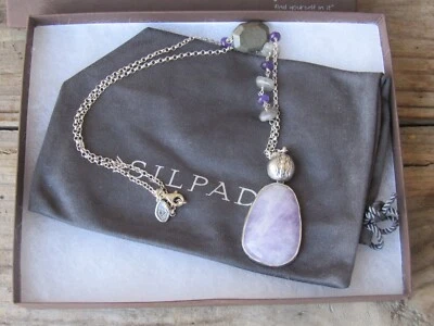 NUEVO SILPADA N3119 Plata Esterlina Amatista "ULTRAVIOLETA" Collar Pirita con CAJA Foto 1 de 4