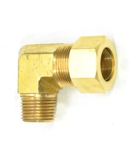 3/4" Tube OD Compression x 1/2" Male Npt Elbow Fitting Adapter Gas Water HVAC - Picture 1 of 6